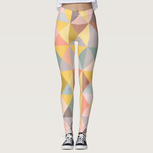 Leggings Géometric Pattern Fall and Autumn Earth Tones (Devant)
