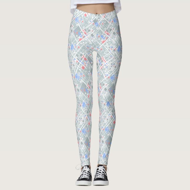 Leggings Géométrie abstraite moderne. (Devant)