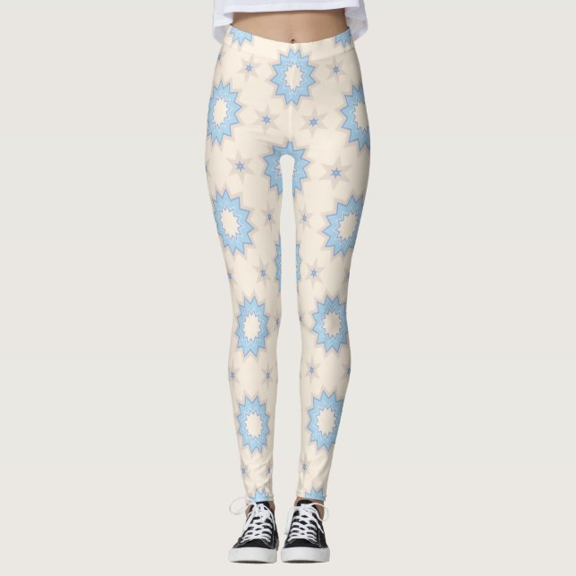Leggings Géométrie Blue Starburst (Devant)