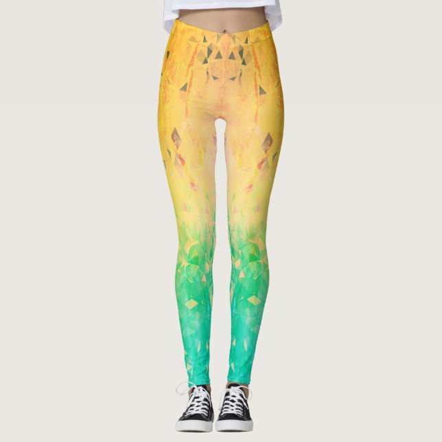 Leggings Géométrie - citron vert (Devant)