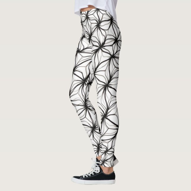 Leggings Géométrie de filet – Abstrait en maille de diamant (Gauche)