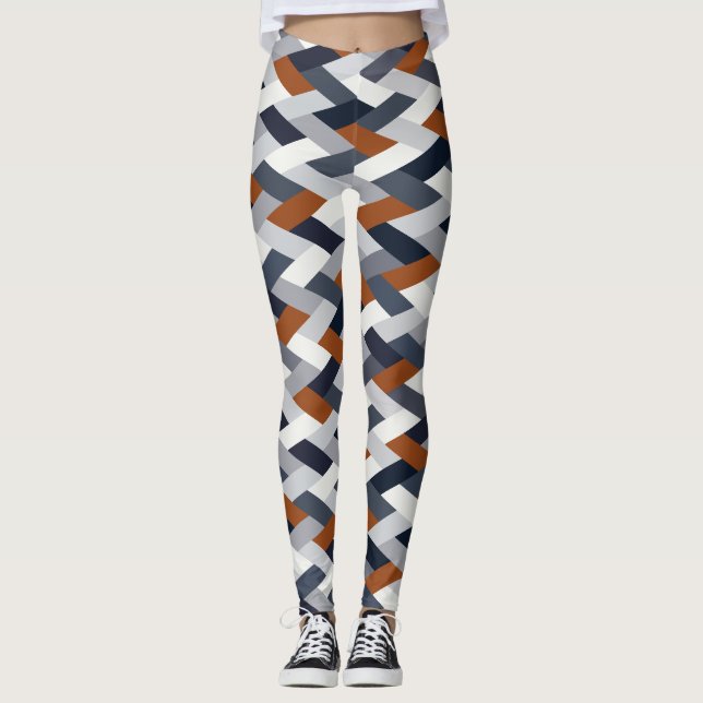 Leggings Géométrie en rouille de la marine VIB B (Devant)
