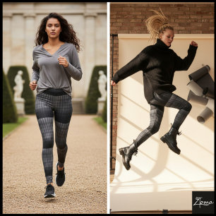 Leggings géométrie et contraste. Ce noir et blanc