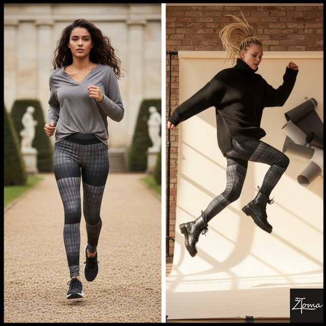 Leggings géométrie et contraste. Ce noir et blanc (Créateur téléchargé)