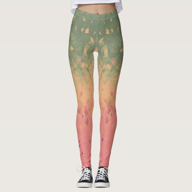 Leggings Géométrie - pastèque (Devant)