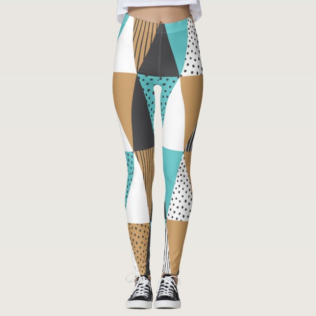 Leggings Géométrie vintage : illustration Abstraite. (Devant)