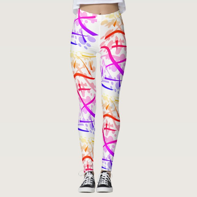 Leggings géométrique arc-en-ciel - (Devant)