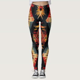 Leggings Géométrique avec conception inspirée des Amérindie