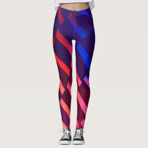 Leggings Géométrique diagonale élégante -