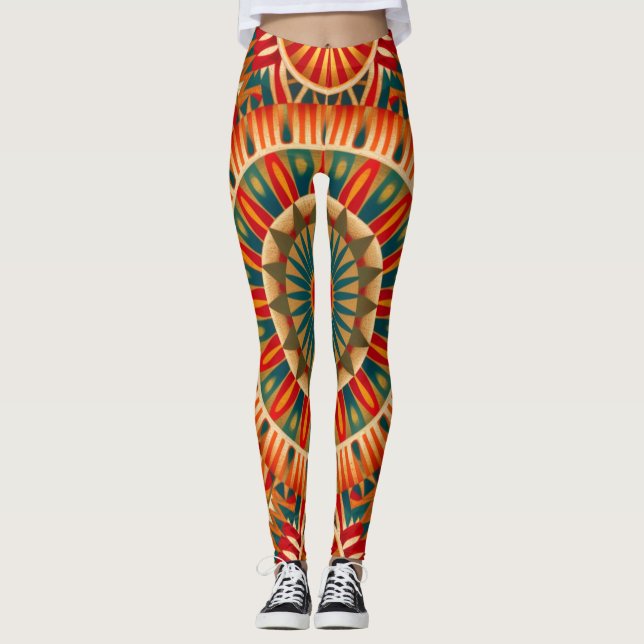 Leggings Géométrique d'inspiration africaine (Devant)