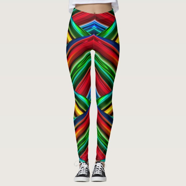 Leggings Géométrique fluorescent (Devant)