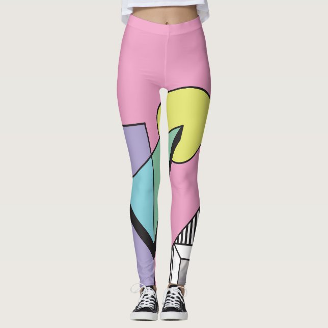 Leggings Géométrique postmoderne : composition Abstraite (Devant)