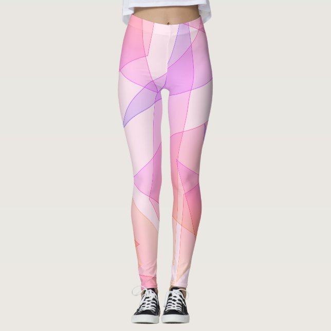 Leggings Géométrique rose (Devant)