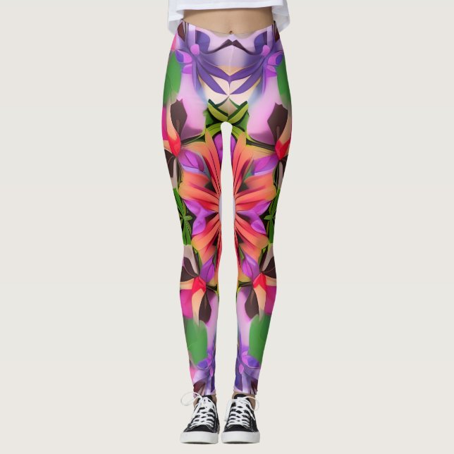 Leggings géométriques d'art Abstrait (Devant)