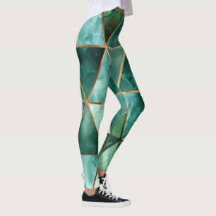 Leggings géométriques émeraude