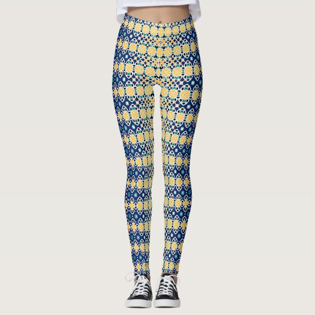 Leggings géométriques multicolores (Devant)