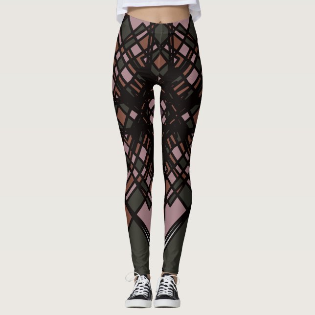 Leggings géométriques multicolores par Joya Eve (Devant)