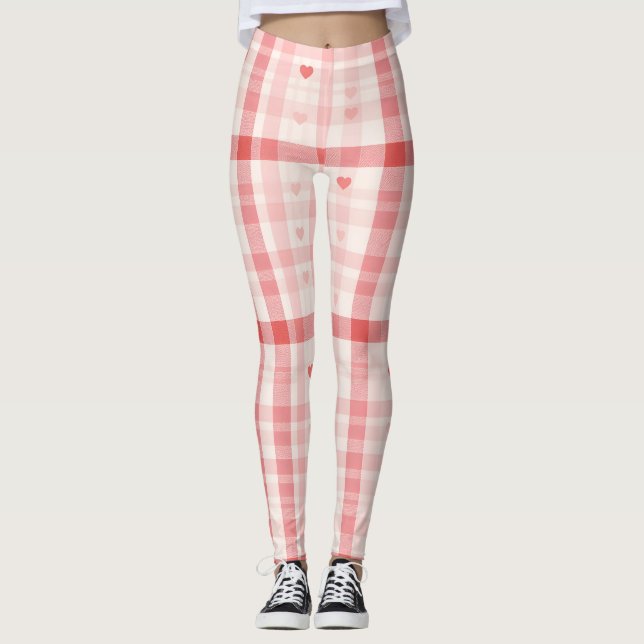 Leggings Gingham Hearts • Classic Sweet Valentine Seamless  (Devant)