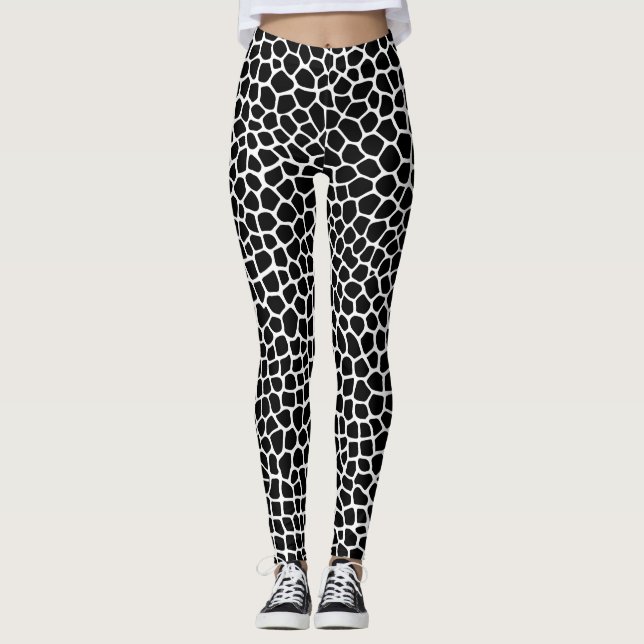 Leggings Giraffe Animal print black and white leggins (Devant)