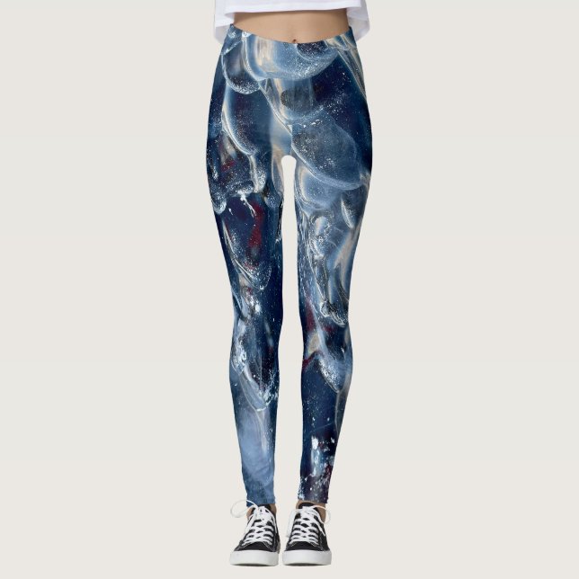 Leggings Glace noire arctique Casquette de glace du Groenla (Devant)