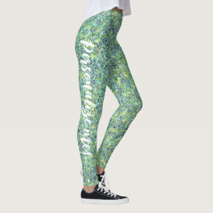 Leggings Glam Aqua Citron Green Mermaid Parties scintillant