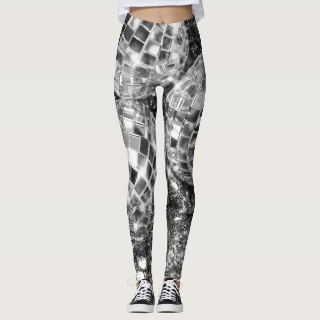 Leggings Glam de boules de disco #11 #retro #wall #art (Devant)