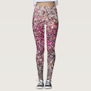 Leggings Glam de Parties scintillant en or rose Fille