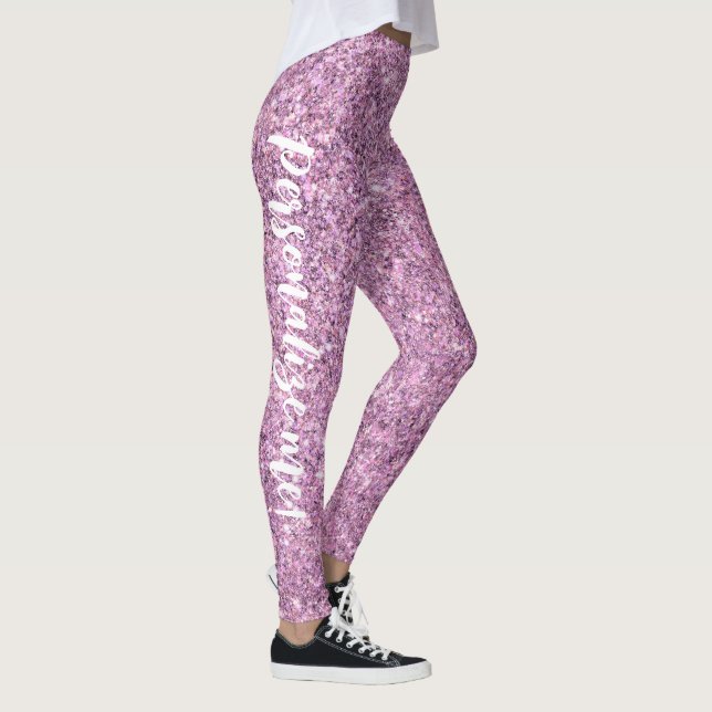 Leggings Glam Glitz Purple Mermaid Parties scintillant TEXT (Droite)