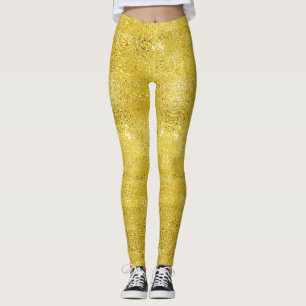 Leggings Glam scintille et brillant faux motif or