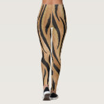 Leggings Glam Tiger Imprimer Chat sauvage Animal Motif Faux<br><div class="desc">Ce design élégant présente des empreintes de tigre sauvage en noir,  brun clair et faux or.</div>