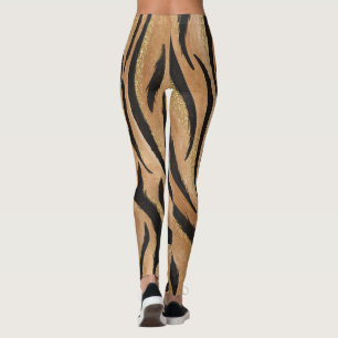 Leggings Glam Tiger Imprimer Chat sauvage Animal Motif Faux