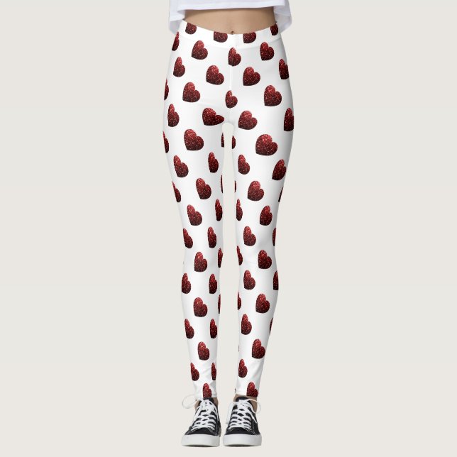 Leggings Glamor Red Parties scintillant scintille motif de  (Devant)