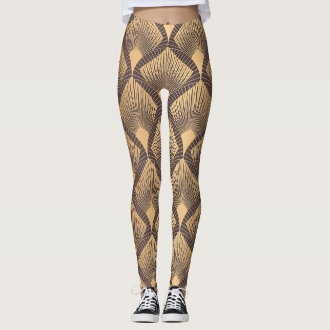 Leggings Glamour Art Déco : Balances d'or. (Devant)