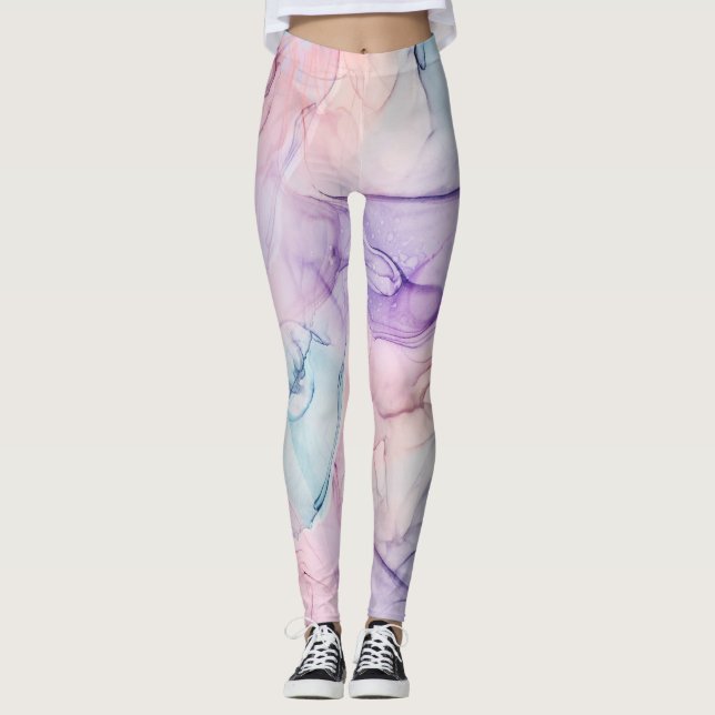 Leggings Glamour Fantastique Aquarelle Pastel Ethéré Diapha (Devant)