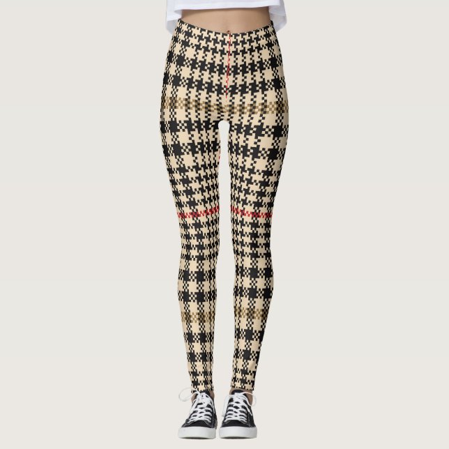 Leggings Glen Check Plaid Pixel Art (Devant)
