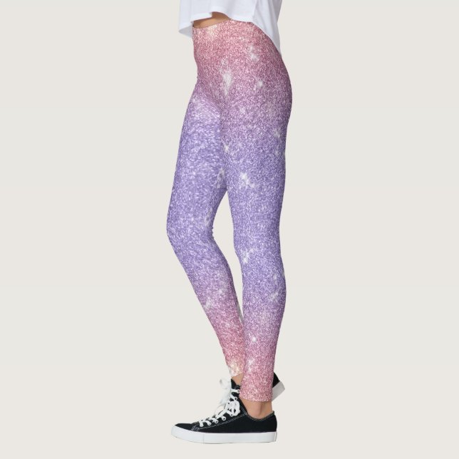 Leggings Glitterie violet et rose (Gauche)