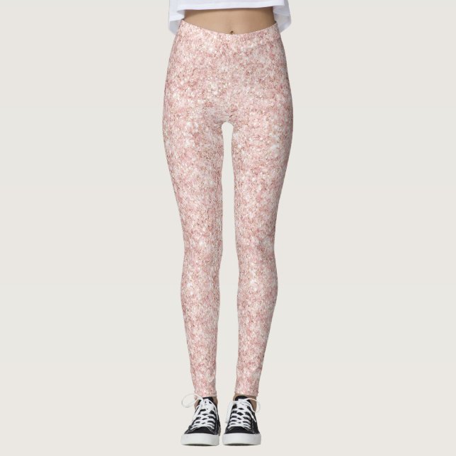 Leggings Glitzy Blush Pink Glitter   (Devant)