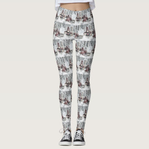 Leggings Gnomes vintages dans le dessin de neige