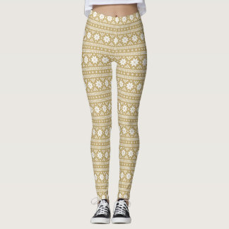Leggings Gold Fair Isle