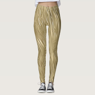 Leggings Gold Faux Métallurgie Textile