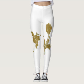 Leggings Gold Floral