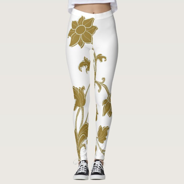 Leggings Gold Floral (Devant)