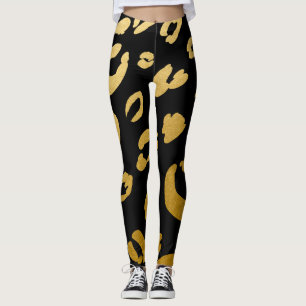 Leggings Gold Leopard Cheetah Wild Poster de animal Chic