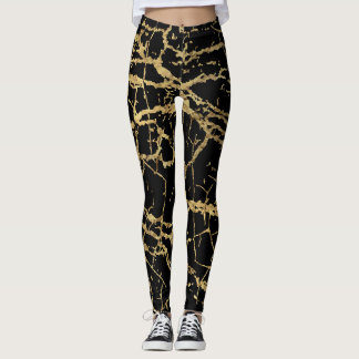 Leggings Gold Marbling Texture : Elément Design Luxe
