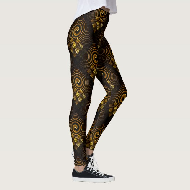 Leggings Gold Modern Boho Elegant Abstract Art Pattern #502 (Droite)