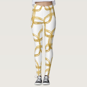 Leggings Gold Scribble Circles Moderne Chic Choisir N'Impor