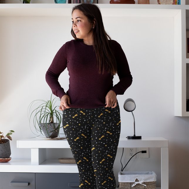 Leggings Gold Silver Faux Parties scintillant Constellation (Créateur téléchargé)