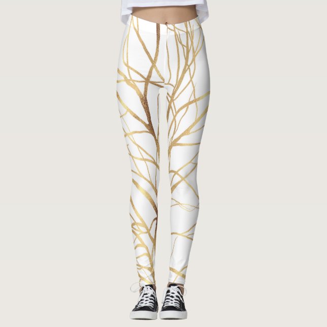 Leggings Gold Tree Silhouette (Devant)