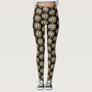 Leggings Golden Bitcoin Digital Cash Cryptomonnaie