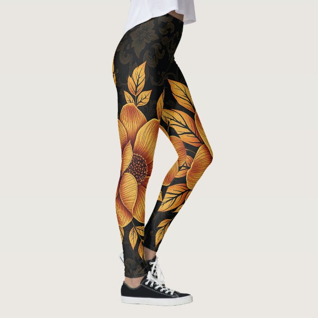 Leggings Golden Bloom Floral (Droite)